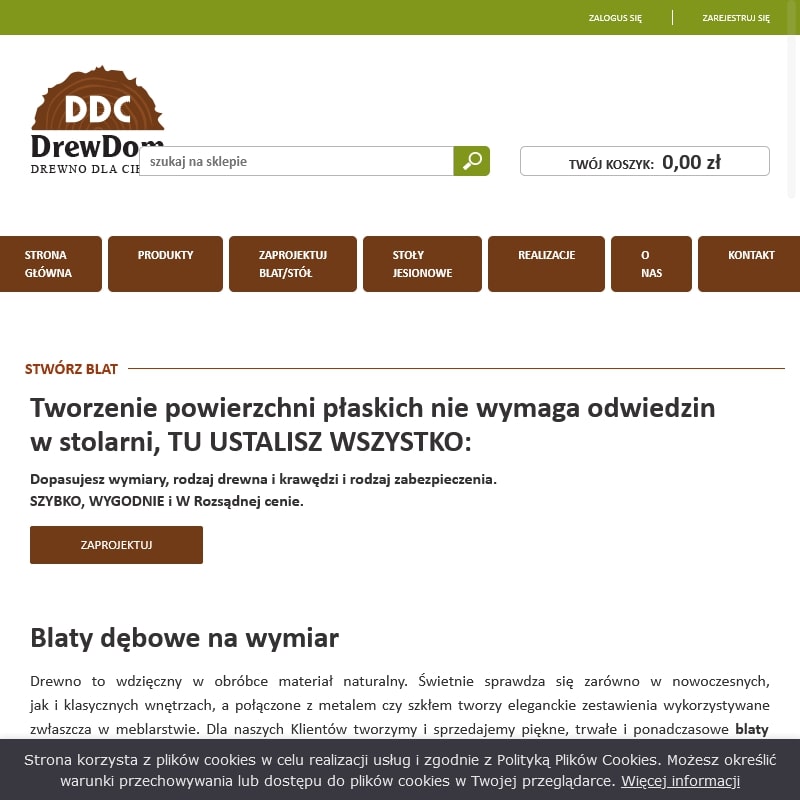 Stół dębowy na metalowych nogach w Warszawie