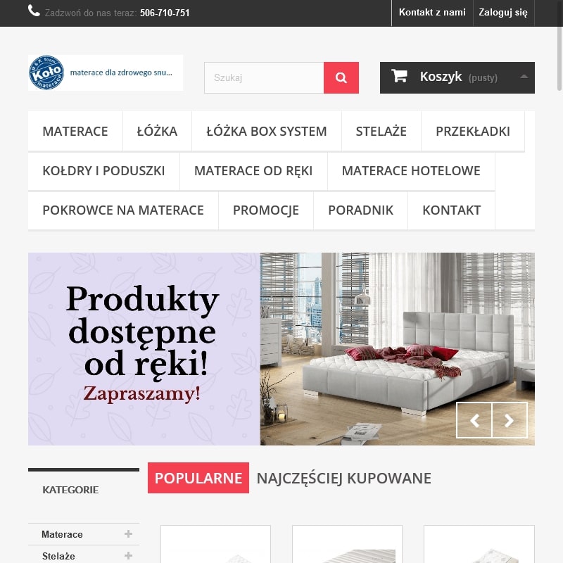 Materac na stelażu 140x200 w Kole