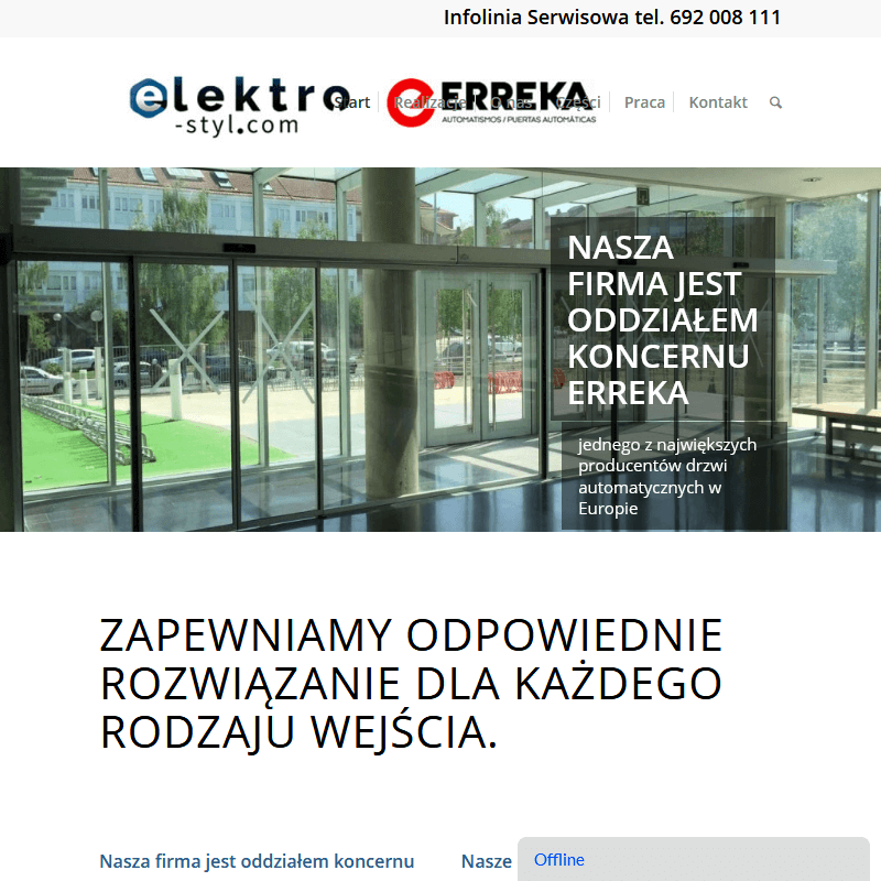 Automatyczne drzwi przesuwne serwis - Warszawa