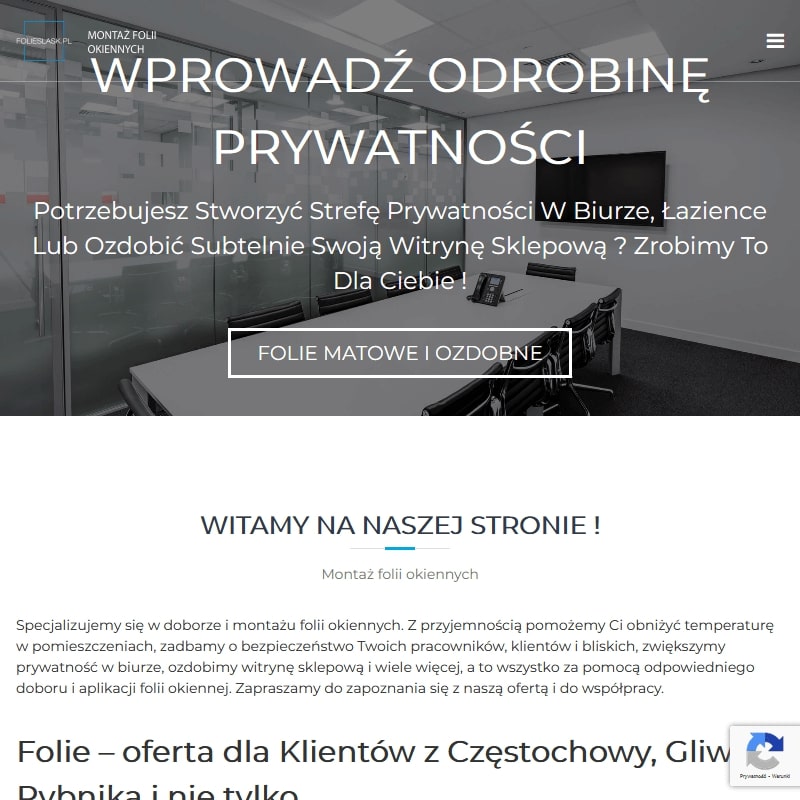 Częstochowa - folia ochronna przed słońcem