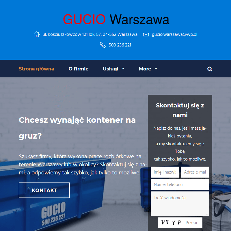 Warszawa - wynajem kontenerów na gruz