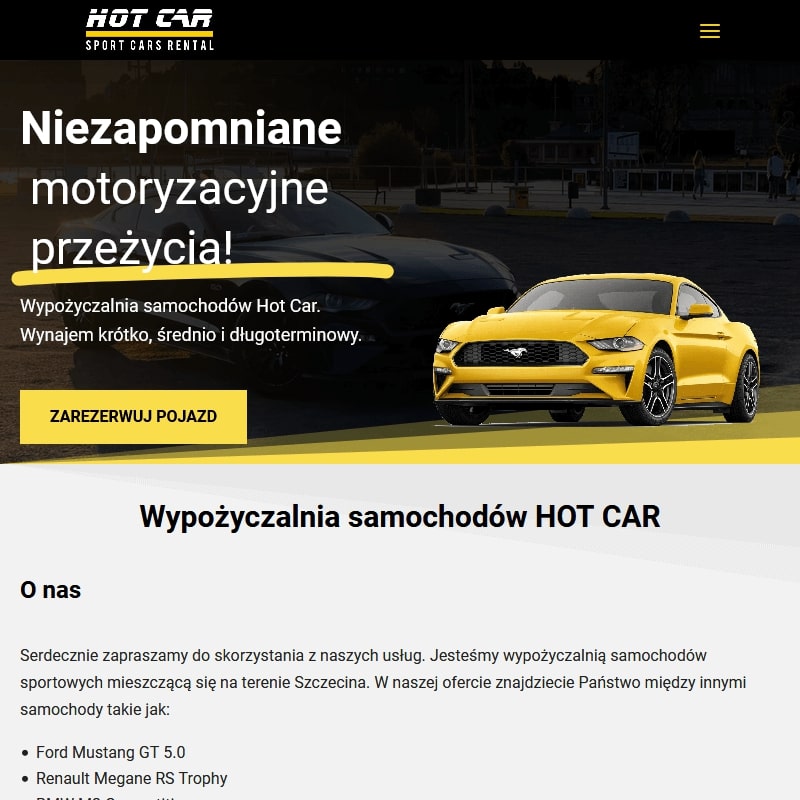 Wypożyczalnia samochodów sportowych Szczecin
